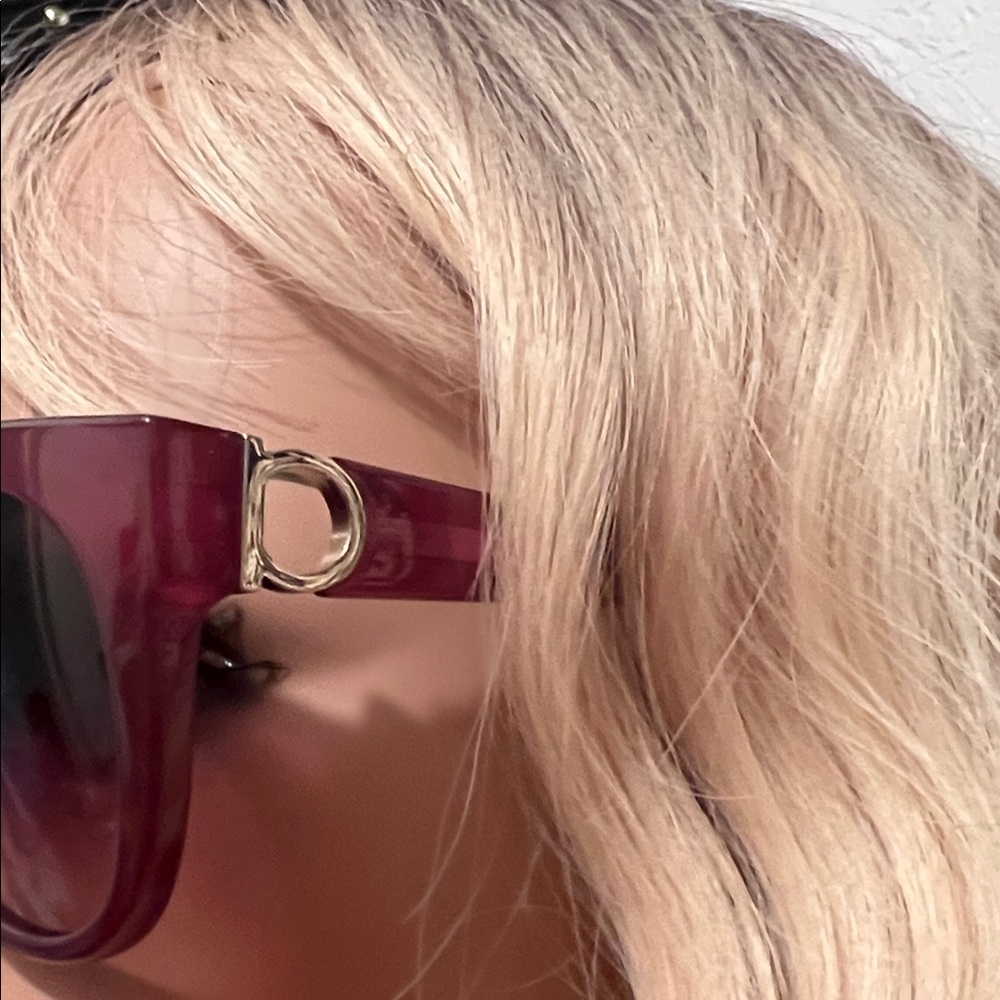 Salvatove Ferragamo Chic Burgundy Sunglasses - Picture 4 of 13